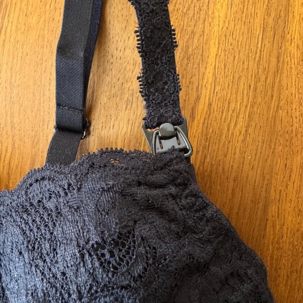 COSABELLA Never Say Never Maternity Bra Womens M Black Lace Nursing Bralette - Picture 3 of 6